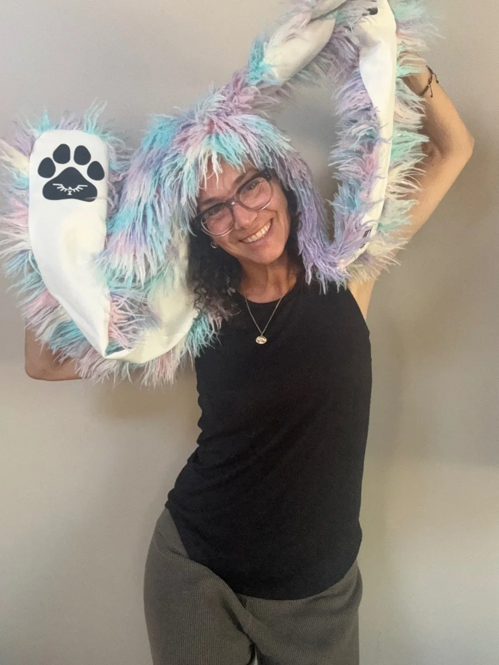 SPIRITHOODS Aurora Bunny Hood Collectors Edition Faux Fur Pastels Rave - Picture 4 of 13